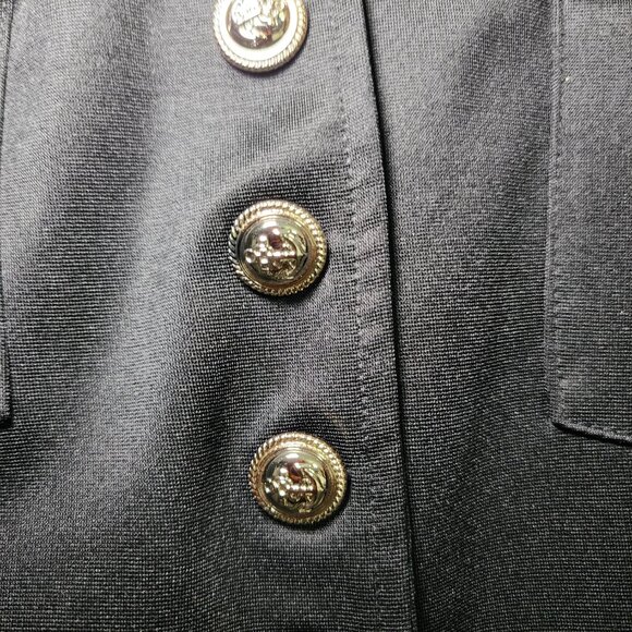 Black Chic Military-inspired blazer, jacket,  lightweight, mix blend material, l - Picture 3 of 13